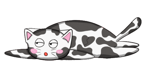 Tired Cat Sticker by Sukrin