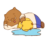 Dr_boar animals hug comfort 可愛 Sticker