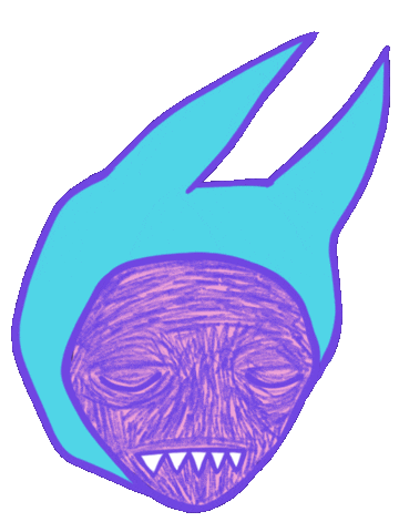 san_deuil face bunny rabbit hat Sticker