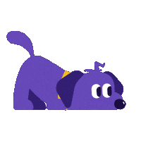Walk15 dog sniffing purple dog dog sniffing Sticker