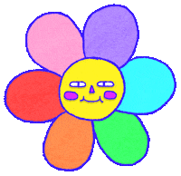 Rainbow Flower Sticker by Katharine Kow