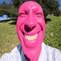 Shocked Pink Man GIF