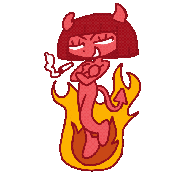 Scheming Devil Girl Sticker