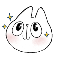 Muhensai cat excited sparkles blush Sticker