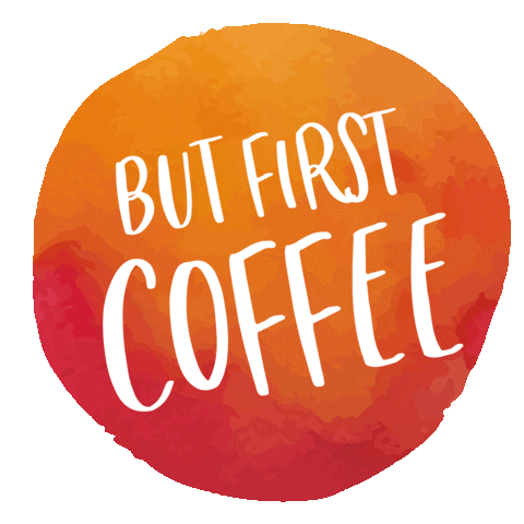 Working First Coffee Sticker by infodesignerin