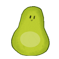 caryllegraphy green wink fruit avocado Sticker