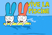 Happy Swimming Pool GIF by Simon Super Rabbit
