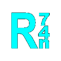 R74n logo blue spin spinning Sticker