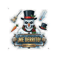 Skull Snowman Sticker