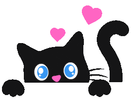 Black Cat Love Sticker