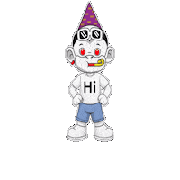 Hi Cutie White Monkey Sticker by Zhot