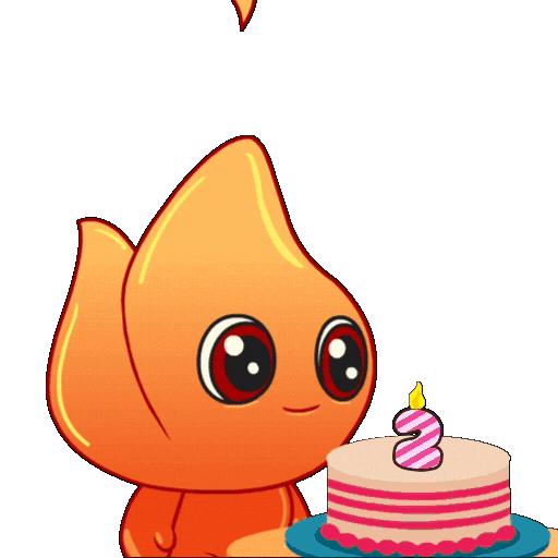 Fire 2Nd Anniversary Sticker by Playember