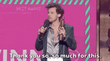 Harry Styles Thank You GIF by BRIT Awards