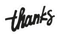 Thanks Lettering Sticker by Paperfuel