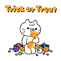 Trick Or Treat Cat Sticker by Mikitti