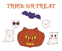 Trick Or Treat Cat Sticker
