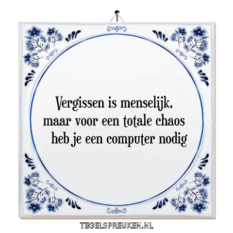 Computer Chaos Sticker by Tegelspreuken.nl