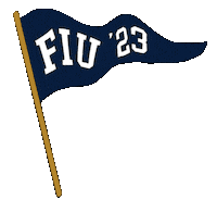 Blue And Gold Wave Sticker by Florida International University