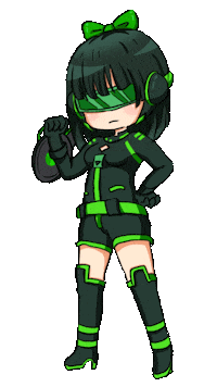 Lunime anime girl green games Sticker
