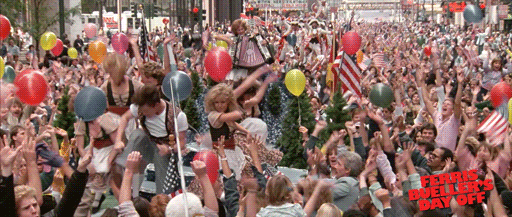 #ferrisbueller #chicago #parade #classic #movie #hooky GIF by Ferris Bueller’s Day Off