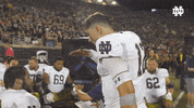 High Five College Football GIF by Notre Dame Fighting Irish