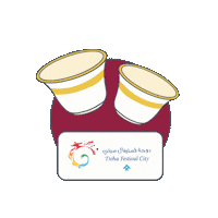 dohafestcity party food celebration coffee Sticker