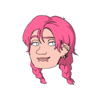 Pink Hair Piercing Sticker by Nuorten mielenterveysseura Yeesi ry