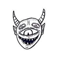 Black White Devil Sticker