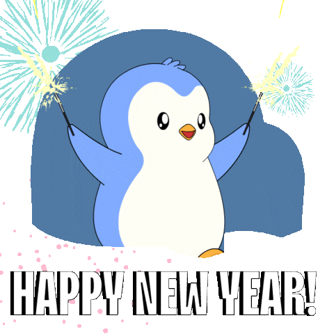 Happy New Year Celebration Sticker by Pudgy Penguins