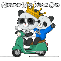 Waving Best Friends Sticker by PandaPals