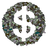 wizardskull money dollar Sticker