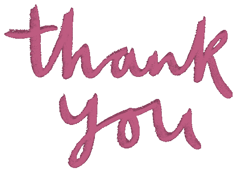 Pink Thank You Sticker by Louisa Taylor Studio