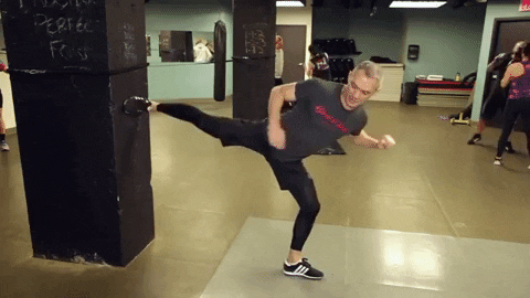 ritchieyip giphygifmaker kickboxing basics back kick GIF