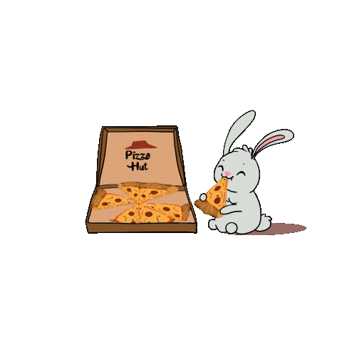GazalGallery food pizza yummy bunny Sticker