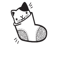 NiftyGiftsZA cat kitty sock stocking Sticker