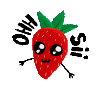 GiNart happy kawaii strawberry tierno Sticker
