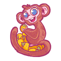 nixusojo art monkey pr mono Sticker