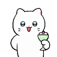 Cat Cheers Sticker by Olso