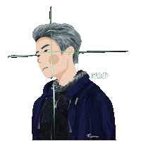 V Jin Sticker by Wooli