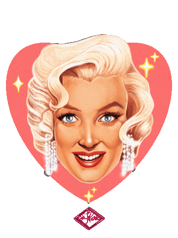 Marilyn Monroe Heart Sticker by zhanadarte