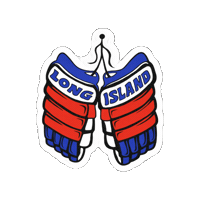 Red White Blue Drop The Gloves Sticker by LongIslandHockeyCo