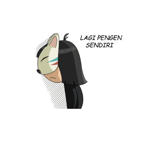 nindypo cat girl sad alone Sticker