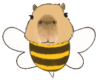 Bee Capybara Sticker