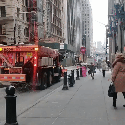 Salt Trucks Prepare New York City Streets for Snow