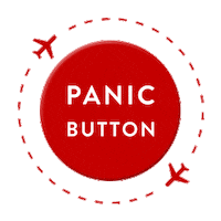 panic button Sticker by Black Tomato Travel
