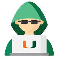umcyber green orange miami cyber Sticker