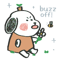 Buzz Off Go Away Sticker by Simian Reflux