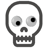 Skull Googly Eyes Sticker by London Horror Society
