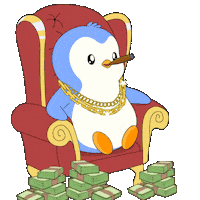 Money Im Rich Sticker by Pudgy Penguins