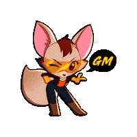GenCityLabs anime good morning fox gm Sticker